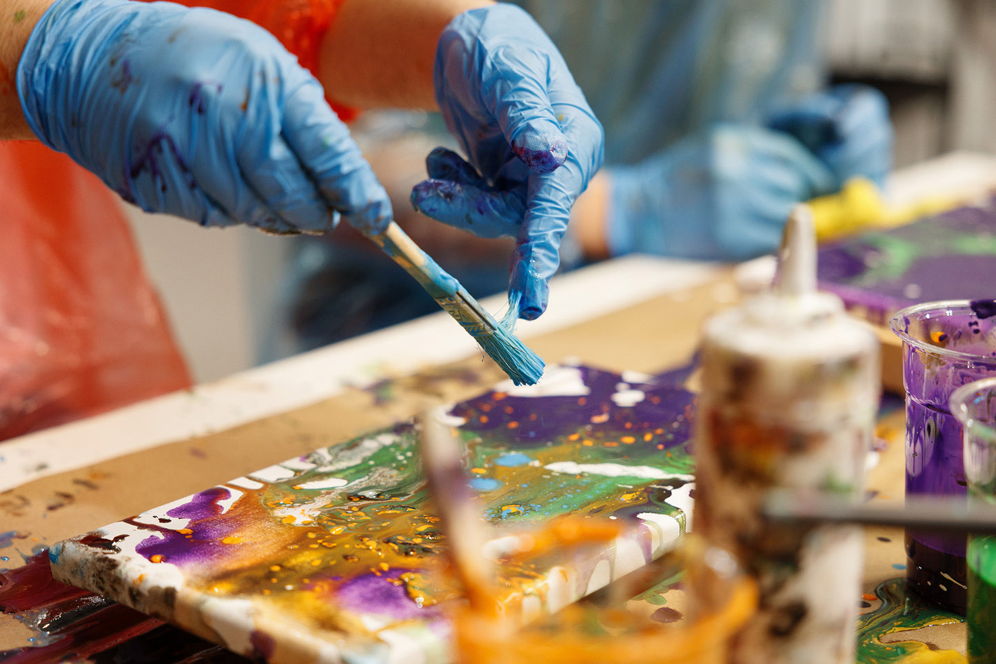 Splatter Painting & Paint Pouring Session